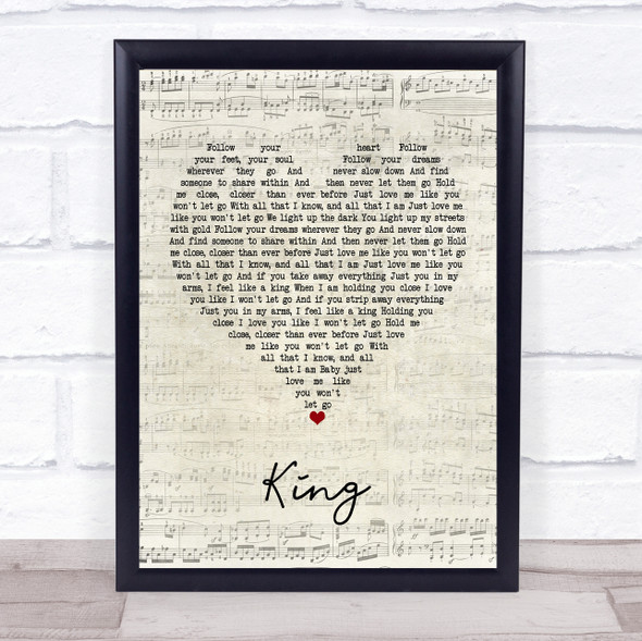 Blue October King Script Heart Song Lyric Music Gift Poster Print