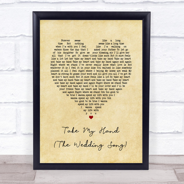 Emily Hackett & Will Anderson Take My Hand The Vintage Heart Lyric Music Gift Poster Print