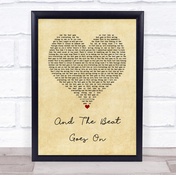 The Whispers And The Beat Goes On Vintage Heart Song Lyric Music Gift Poster Print