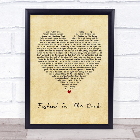 Nitty Gritty Dirt Band Fishin' In The Dark Vintage Heart Song Lyric Music Gift Poster Print