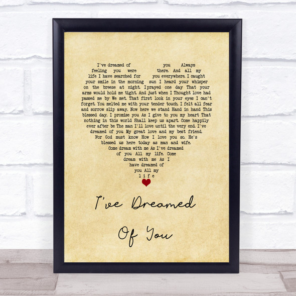 Barbra Streisand I've Dreamed Of You Vintage Heart Song Lyric Music Gift Poster Print