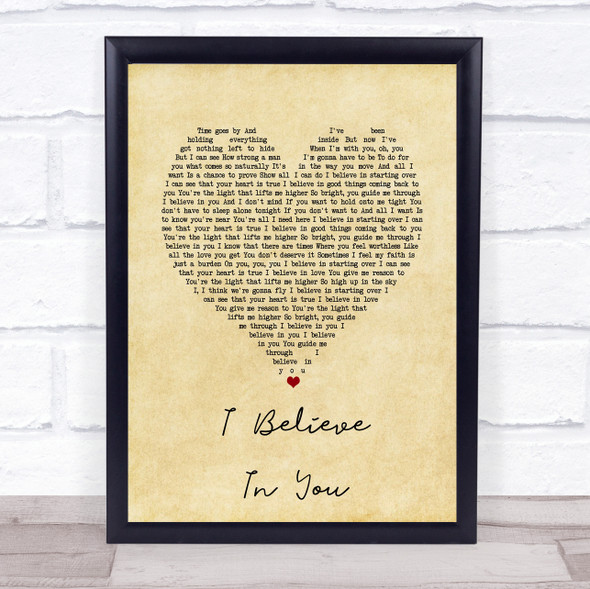 Michael Buble I Believe In You Vintage Heart Song Lyric Music Gift Poster Print