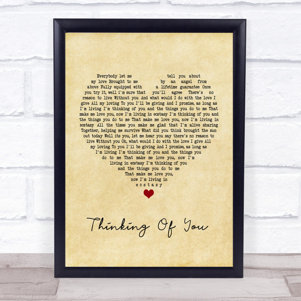 Paul Weller Thinking Of You Vintage Heart Song Lyric Music Gift Poster Print