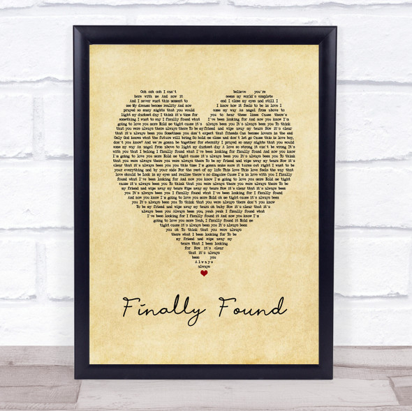 Honeyz Finally Found Vintage Heart Song Lyric Music Gift Poster Print