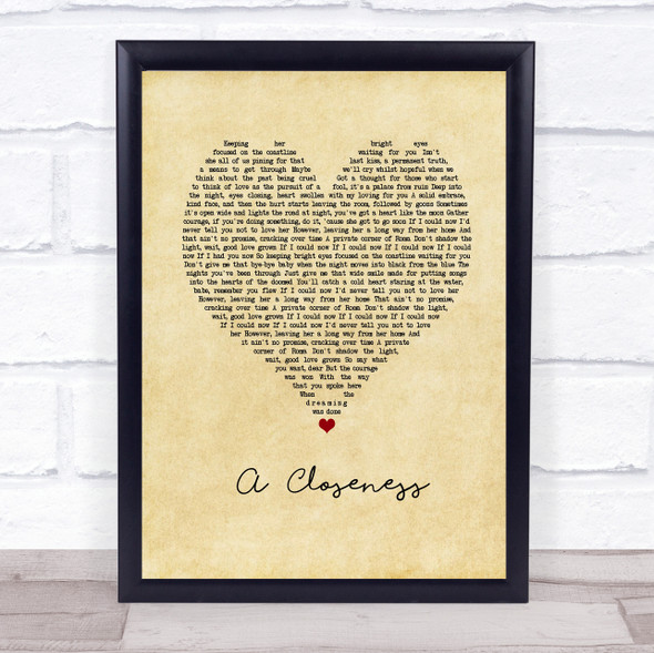 Dermot Kennedy A Closeness Vintage Heart Song Lyric Music Gift Poster Print