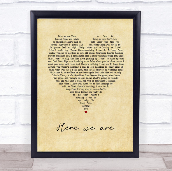 Gloria Estefan here we are Vintage Heart Song Lyric Music Gift Poster Print