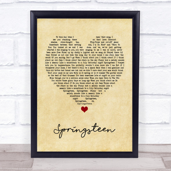 Eric Church Springsteen Vintage Heart Song Lyric Music Gift Poster Print