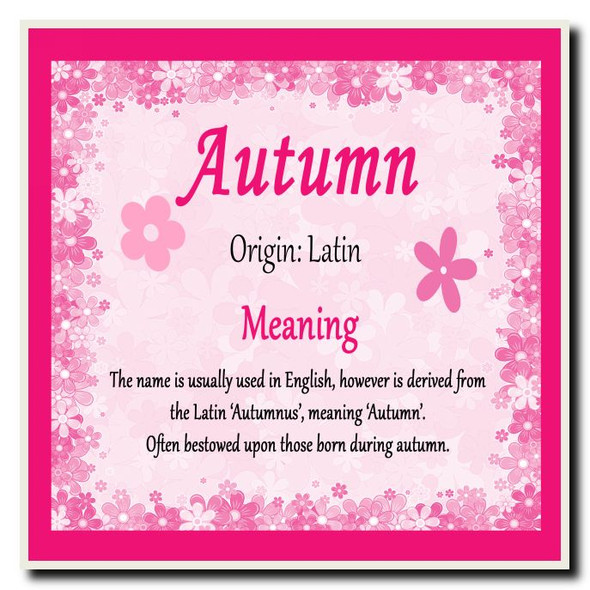 Autumn Name Meaning Coaster