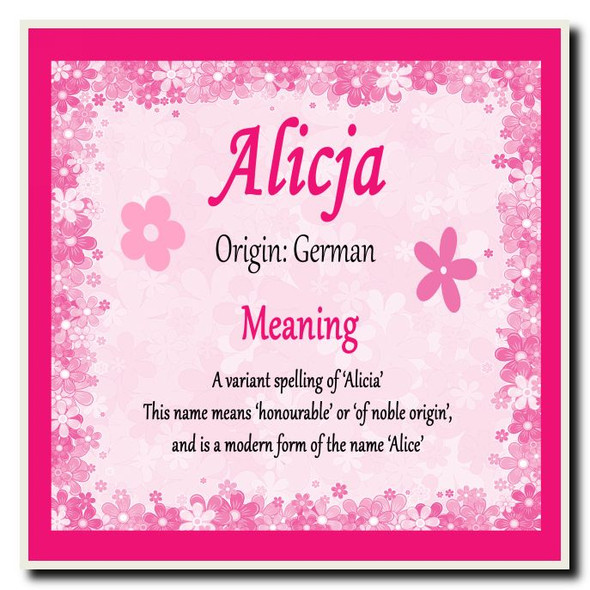 Alicja Name Meaning Coaster