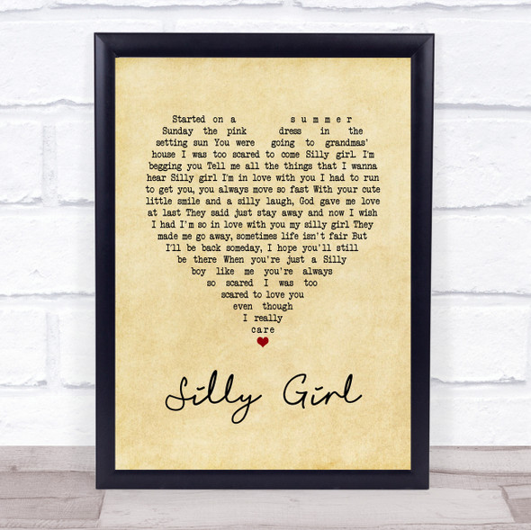 Descendents Silly Girl Vintage Heart Song Lyric Music Gift Poster Print