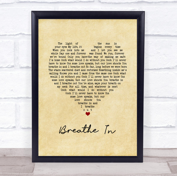 Ward Thomas Breathe In Vintage Heart Song Lyric Music Gift Poster Print