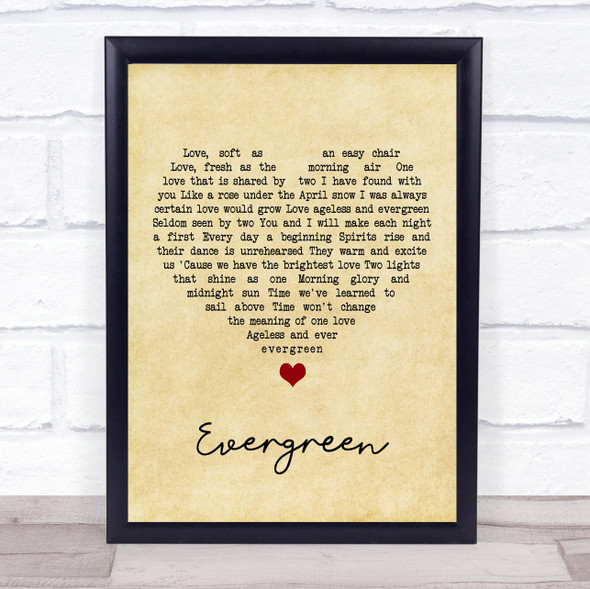 Barbra Streisand Evergreen Vintage Heart Song Lyric Music Gift Poster Print