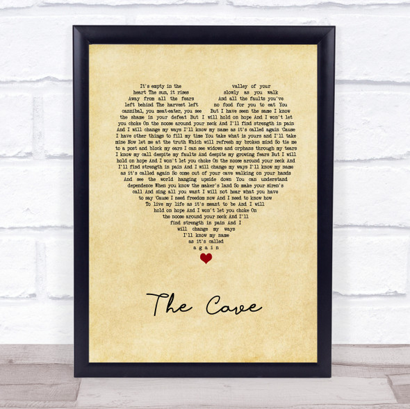 Mumford & Sons The Cave Vintage Heart Song Lyric Music Gift Poster Print
