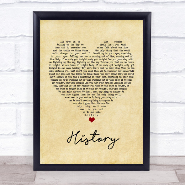 Olly Murs History Vintage Heart Song Lyric Music Gift Poster Print