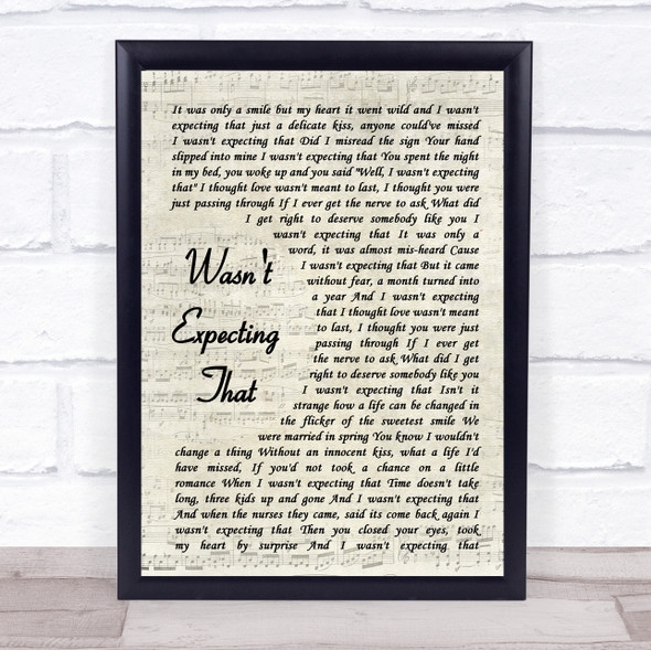 Jamie Lawson Wasn't Expecting That Vintage Script Song Lyric Music Gift Poster Print