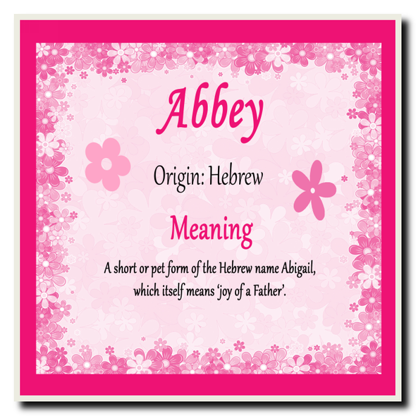 Abbey Name Meaning Coaster
