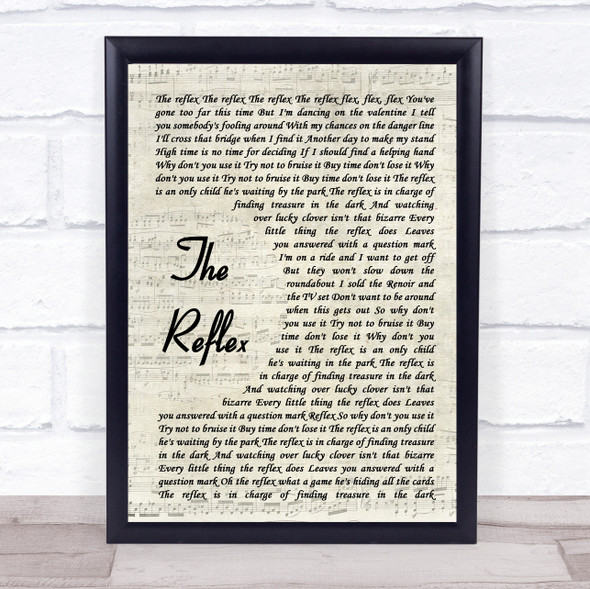 Duran Duran The Reflex Vintage Script Song Lyric Music Gift Poster Print