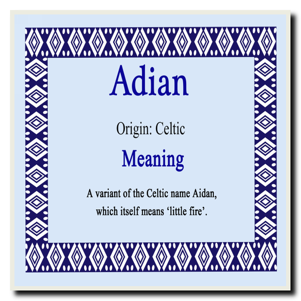 Adian Name Meaning Coaster