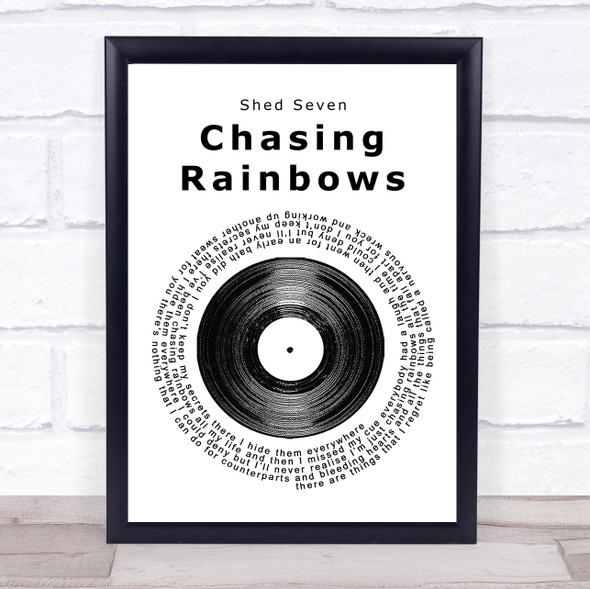 Shed Seven Chasing Rainbows Vinyl Record Song Lyric Music Gift Poster Print