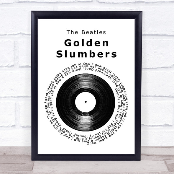 The Beatles Golden Slumbers Vinyl Record Song Lyric Music Gift Poster Print