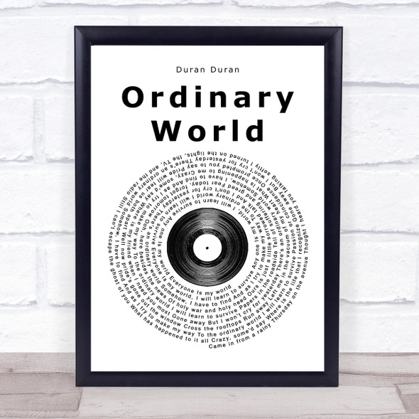 Duran Duran Ordinary World Vinyl Record Song Lyric Music Gift Poster Print