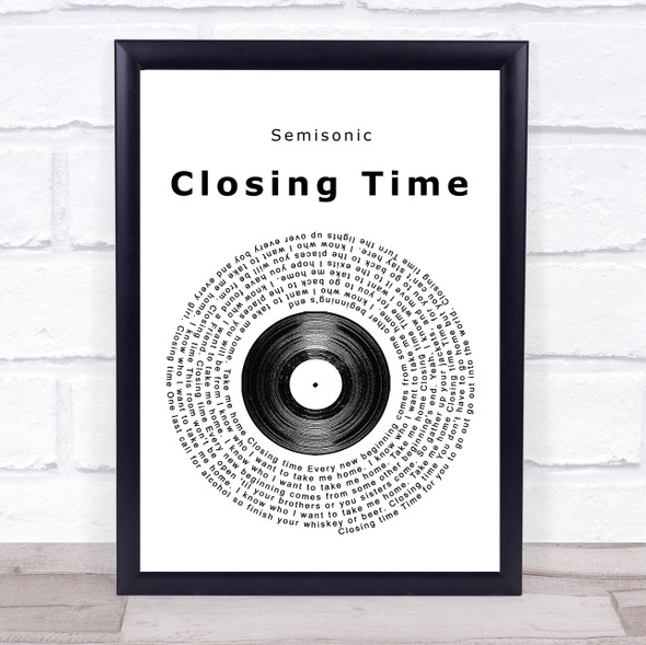 Semisonic Closing Time Vinyl Record Song Lyric Music Gift Poster Print