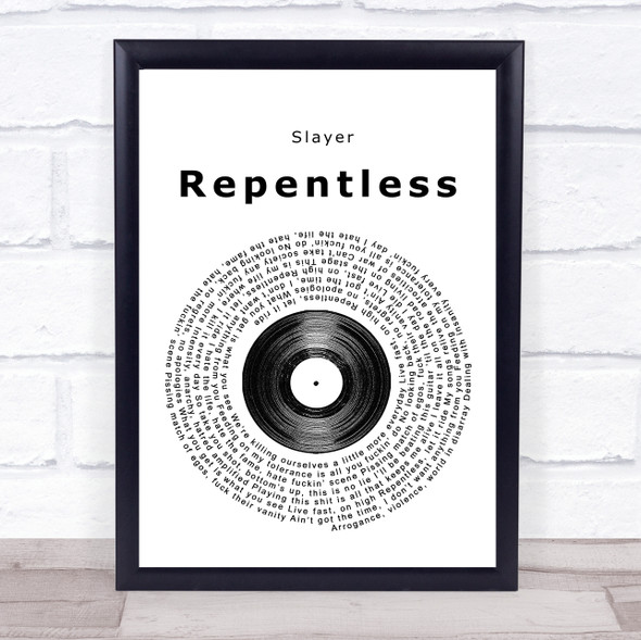 Slayer Repentless Vinyl Record Song Lyric Music Gift Poster Print