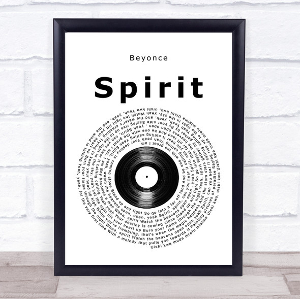 Beyonce Spirit Vinyl Record Song Lyric Music Gift Poster Print