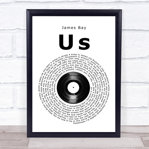 James Bay Us Vinyl Record Song Lyric Music Gift Poster Print