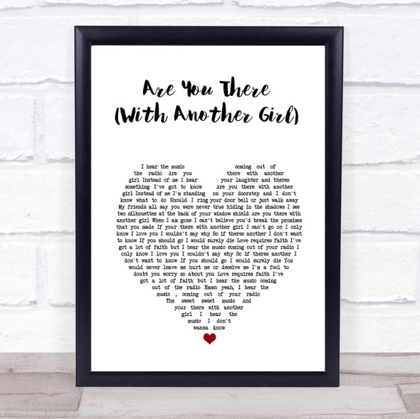 Deacon Blue Are You There (With Another Girl) White Heart Song Lyric Music Gift Poster Print