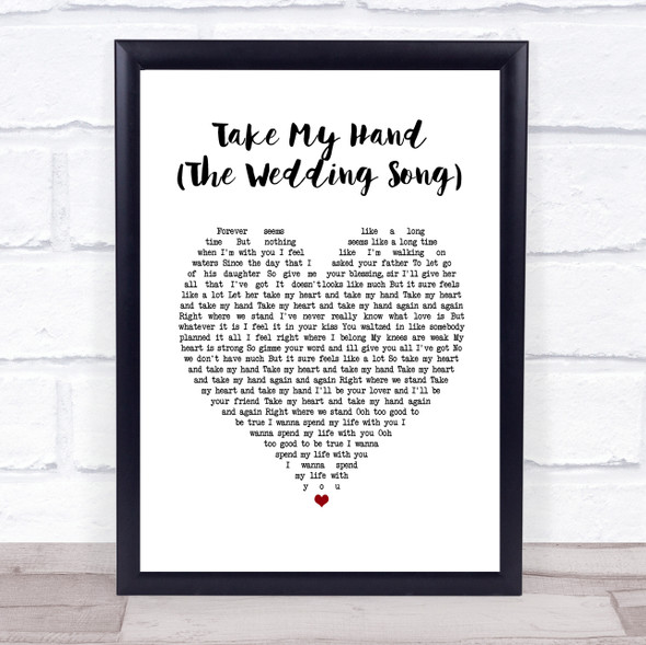 Emily Hackett & Will Anderson Take My Hand The Song White Heart Song Lyric Music Gift Poster Print