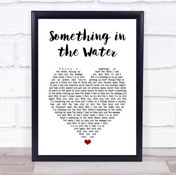Tom Grennan Something In The Water White Heart Song Lyric Music Gift Poster Print