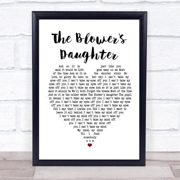 Damien Rice The Blower's Daughter White Heart Song Lyric Music Gift Poster Print