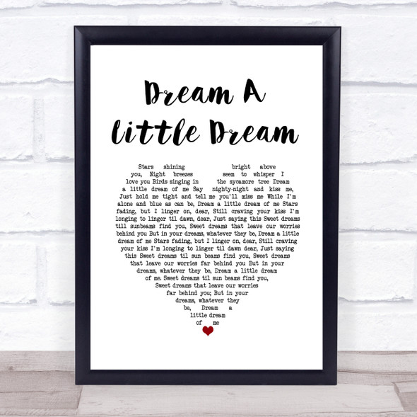 The Beautiful South Dream A Little Dream White Heart Song Lyric Music Gift Poster Print