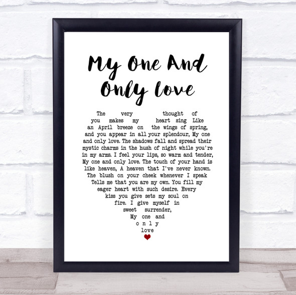 Sting My one and only love White Heart Song Lyric Music Gift Poster Print