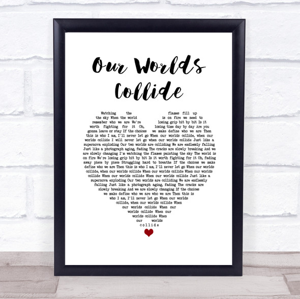 Dead By April Our Worlds Collide White Heart Song Lyric Music Gift Poster Print