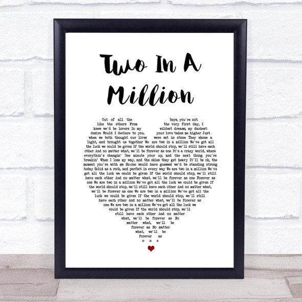 S Club 7 Two In A Million White Heart Song Lyric Music Gift Poster Print
