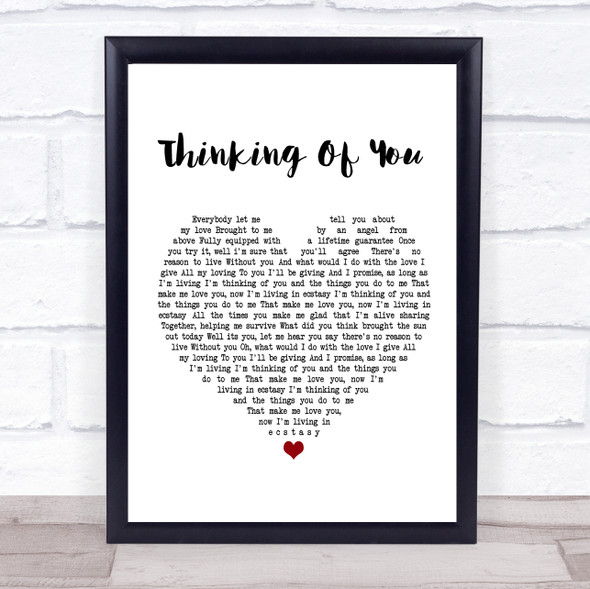 Paul Weller Thinking Of You White Heart Song Lyric Music Gift Poster Print