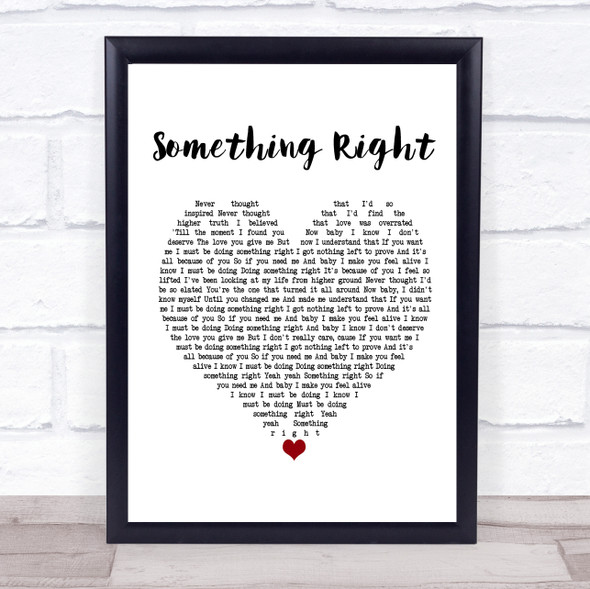 Westlife Something Right White Heart Song Lyric Music Gift Poster Print