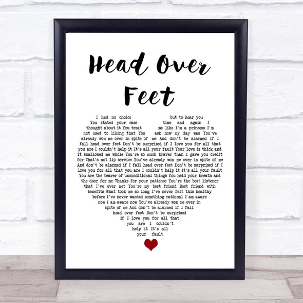 Alanis Morissette Head Over Feet White Heart Song Lyric Music Gift Poster Print