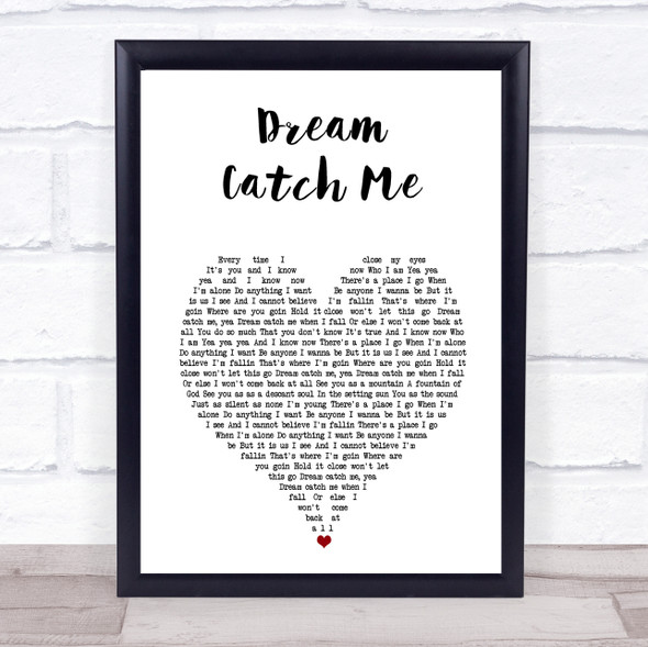 Newton Faulkner Dream Catch Me White Heart Song Lyric Music Gift Poster Print