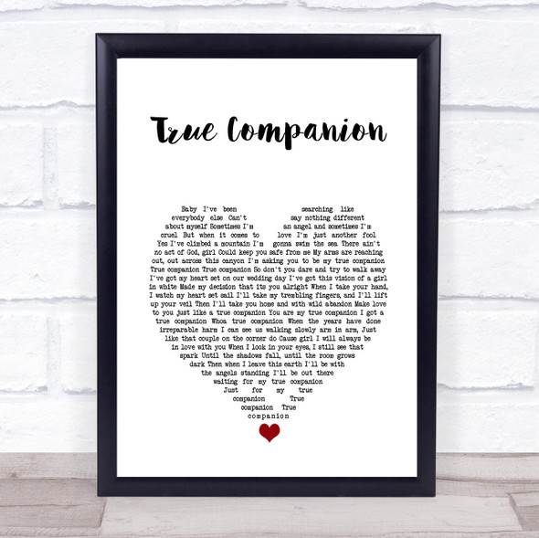 Marc Cohn True Companion White Heart Song Lyric Music Gift Poster Print