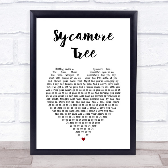 The Hunna Sycamore Tree White Heart Song Lyric Music Gift Poster Print