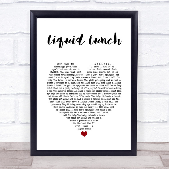 Caro Emerald Liquid Lunch White Heart Song Lyric Music Gift Poster Print