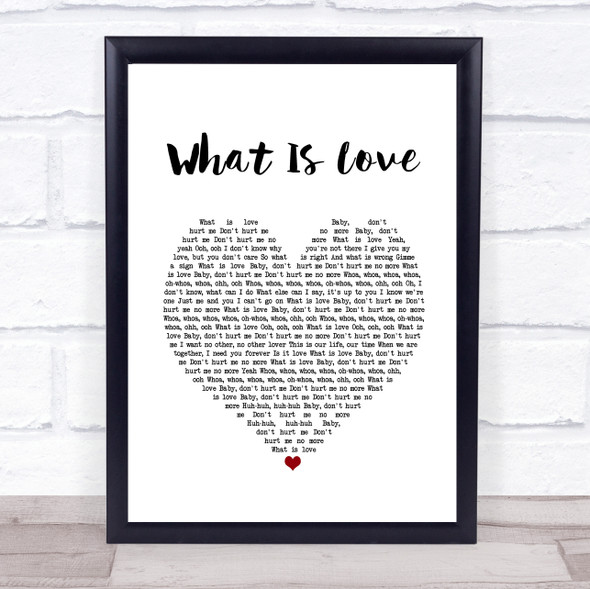 Haddaway What Is Love White Heart Song Lyric Music Gift Poster Print