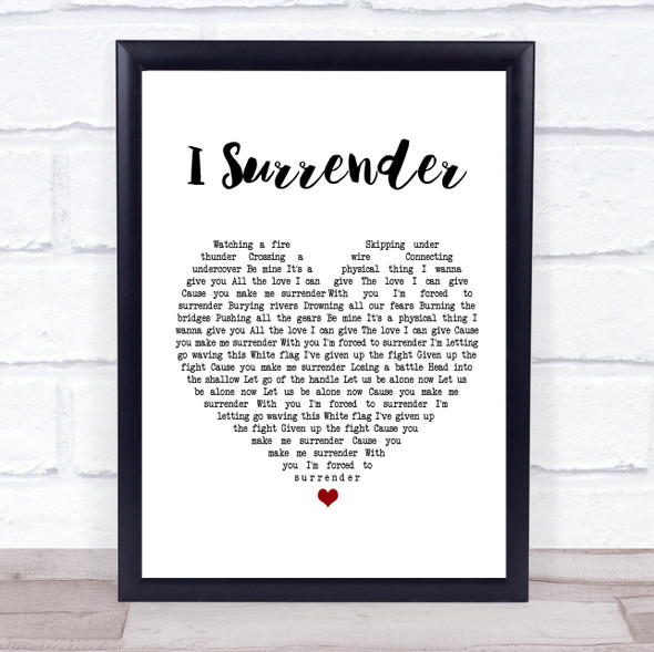Clare Maguire I surrender White Heart Song Lyric Music Gift Poster Print