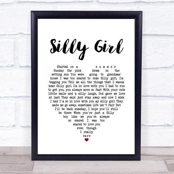 Descendents Silly Girl White Heart Song Lyric Music Gift Poster Print