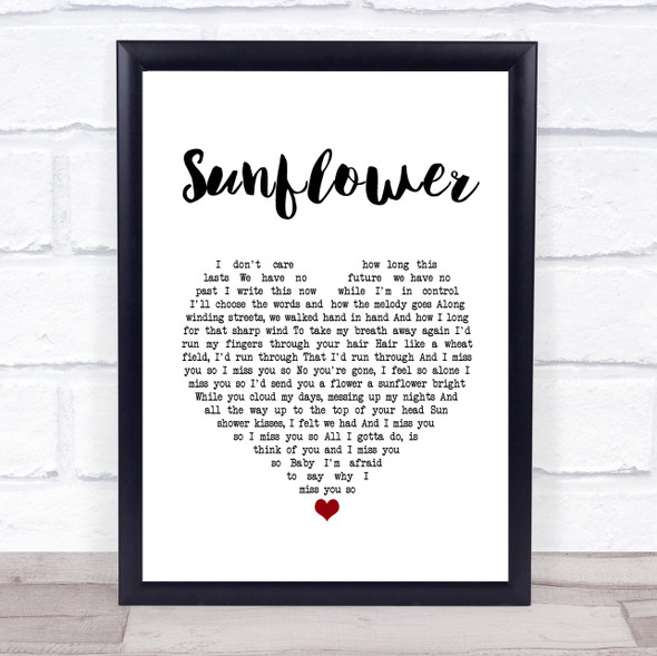 Paul Weller Sunflower White Heart Song Lyric Music Gift Poster Print