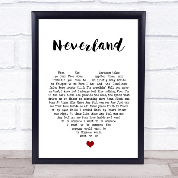 Marillion Neverland White Heart Song Lyric Music Gift Poster Print