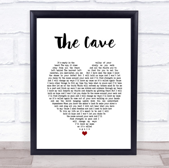 Mumford & Sons The Cave White Heart Song Lyric Music Gift Poster Print